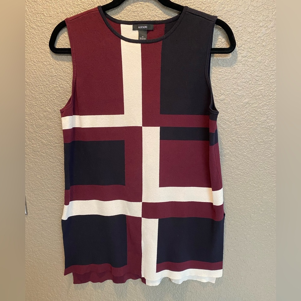 Alfani Color Block, Shell Long Length, Nwot - image 1